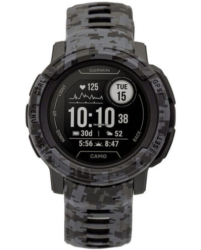 Смарт часовник Garmin - Instinct 2 Camo, 45mm, графит - 1